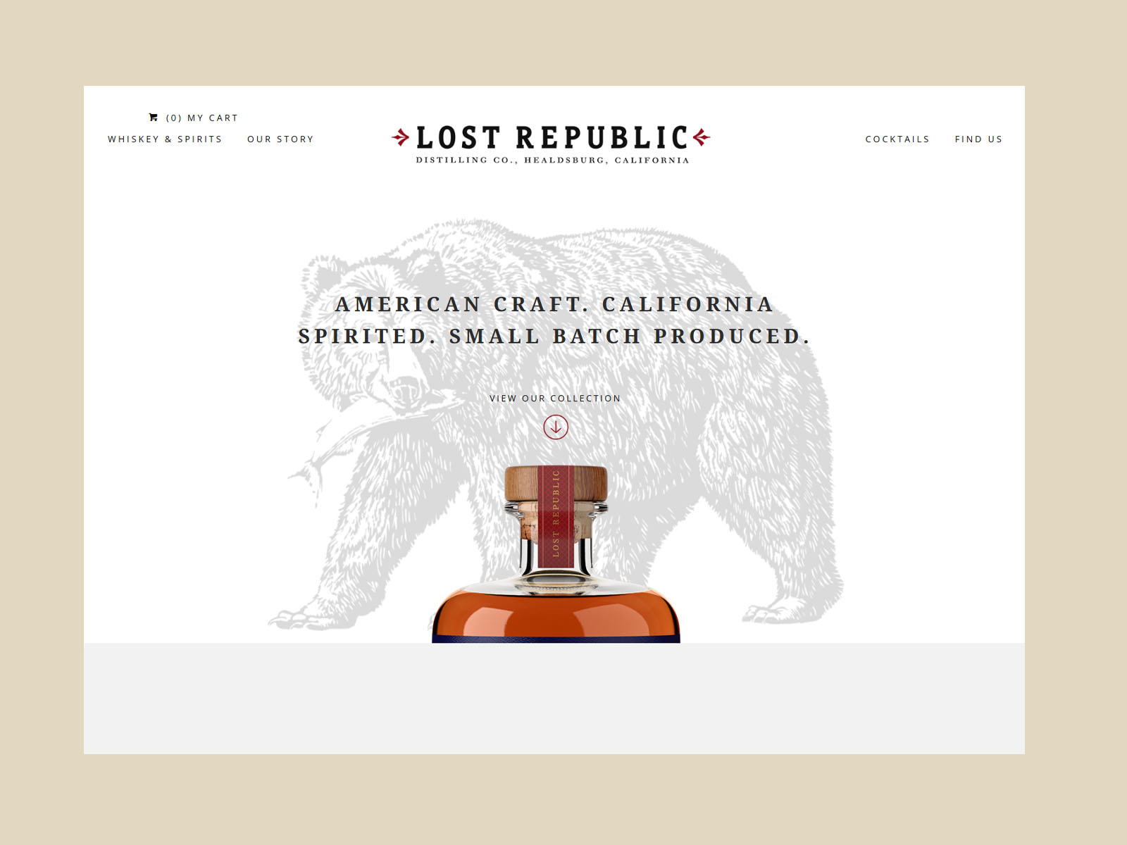 Lost Republic Distillery homepage hero