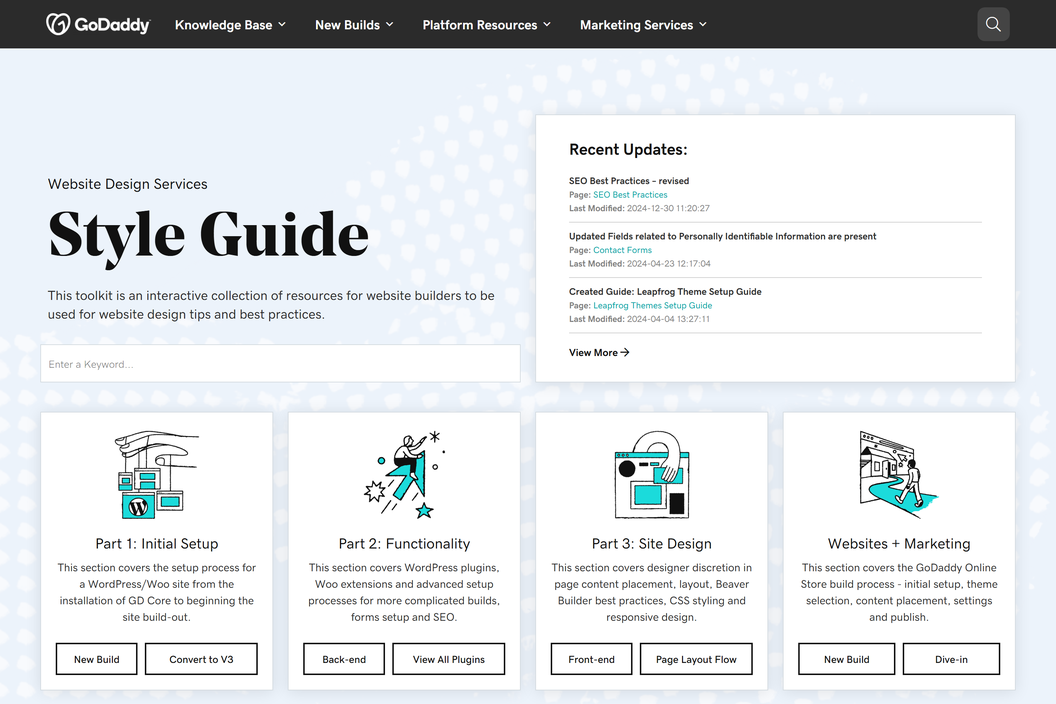 WDS Style Guide homepage